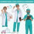 ZelJoyla 12PCS Kids Doctor Costume for girls Halloween costume for kids 3-12 | Toddler Doctor Dress Up Clothes Set, Scrubs Costume with Accessories,Career Day Role Play Boy Girl