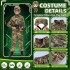 ZelJoyla Kids Army Costume for boys,Soldier Halloween Costume for boys 3-13 | 18PCS Military Soldier Costume with Army Toys,Kids Dress Up Role Play Set,Halloween Costume for Boys